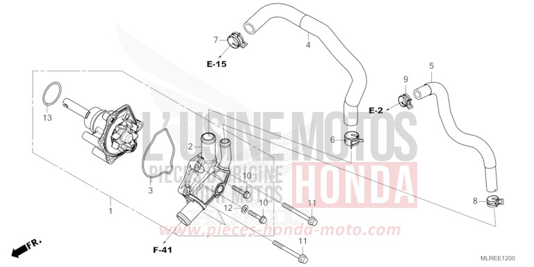 WATER PUMP for Hornet 500 GRAND PRIX RED (R380) from 2024